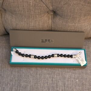 Effy Black Bead Bracelet with Silver Accents